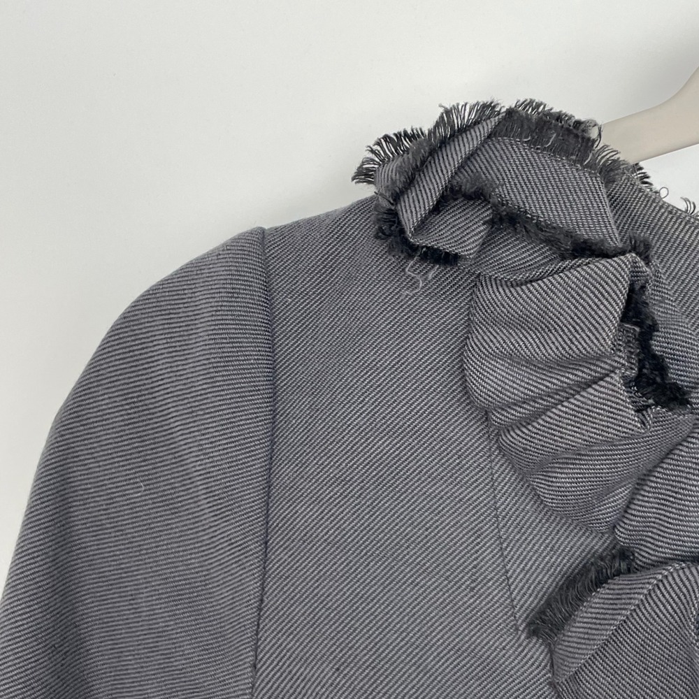 Rebecca Taylor Women's Gray Ruffle Edwardian Boss Babe Office Blazer Size 2 - Picture 4 of 12